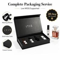 Boîte rigide en carton recyclable avec logo personnalisé, sangle magnétique de luxe, emballage de parfum, revêtement UV et doublure en éponge