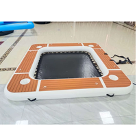 Personnalisé 10 pieds 12 pieds carré transfrontalier gonflable flottant plate-forme eau hamac anneau avec porte-gobelet pour Yacht