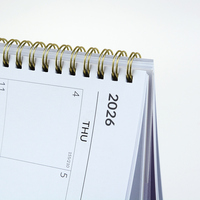 Carnet de planification 2026 personnalisé avec couverture en PP spirale dorée, organiseur en carton, vue hebdomadaire