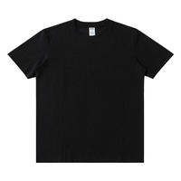 Kaos Hitam Polos untuk Desain Cetak Kustom Logo, Kaos Pria Polos Grosir, Kaos Lengan Pendek Musim Panas, Vendor