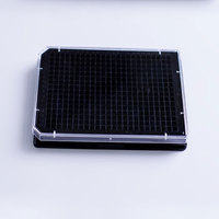 Plaques de culture cellulaire noires à fond plat, stériles, jetables, en plastique, traitées TC, 384 puits, en promotion AMA
