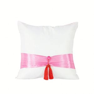 Fundas de Almohada y Cojín Tejidas por Sublimación con Gran Lazo Decorativo para el Hogar, en Blanco, 2025 - Product Image 2