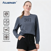 Camiseta Kuenzi sin Plancha, 260GSM, Antibacteriana, Fresca para la Piel, 26% Sorona, 74% Algodón, Cuello Redondo, Tres Agujas, Sólida, para Mujer