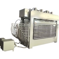 Presse à chaud hydraulique robuste à commande PLC avec moteur à engrenages pour le laminage du bois, du MDF et du placage