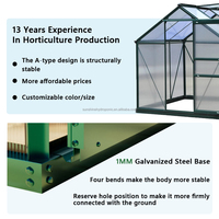 Serre d'extérieur sans rendez-vous pour passe-temps Serre hybride en polycarbonate à cadre en aluminium pour jardin arrière-cour Maison chaude facile à assembler
