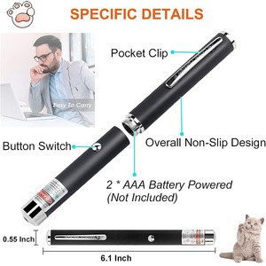 Toptan çevre dostu Pet eğitim lazer işaretçi kedi interaktif akülü LED lazer işaretleme kalem köpek eğitim oyuncaklar - Product Image 2