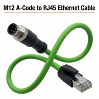 Connecteur M12 personnalisé, code D, fiche RJ45 4 broches, assemblage de câble Ethernet Profinet, IP67, PVC, double blindage, alimentation aérospatiale, cuivre DC