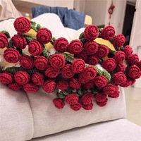 Couverture en forme de bouquet de roses, tricotée à la main en coton, fleurs de muguet toutes saisons, cadeau DIY pour votre petite amie, son anniversaire, Qixi
