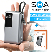 Banco de Energía Portátil de Carga Rápida de 20000 mAh Personalizado para Laptop, con Cable Retráctil y Pantalla TFT