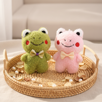 Porte-clés Peluche Grenouille Verte Mignonne Kawaii 3D Dessin Animé Doux et Moelleux, Jouet en Peluche, Poupée pour Machine à Pinces, Breloque de Sac, Pendentif, Porte-clés