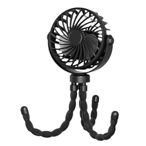 Ventilateur portable amélioré pour poussette de bébé, rotation à 360°, mini-ventilateur rechargeable à clipser avec trépied flexible, ventilateur pieuvre rechargeable - Product Image 2