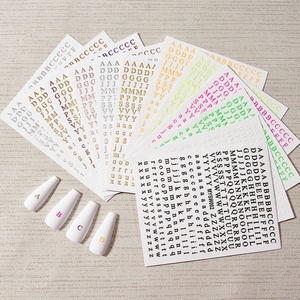Autocollants pour ongles en lettres anglaises 26, 8*10 cm, transferts, décalcomanies, décoration d'art d'ongles DIY, manucure, sliders 3D, produits pour ongles, cosmétiques de salon - Product Image 3