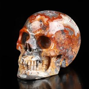 Calaveras de Ágata Estilo Bohemio al por Mayor, Talladas en Piedra de Cristal para Decoración del Hogar Única y Regalos Navideños - Product Image 1