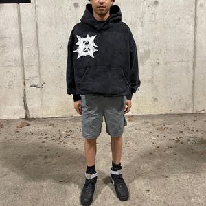 แฟชั่นฤดูหนาวใหม่ เสื้อครอปสไตล์วินเทจ แต่งลายปักแบบดิสเทรส  ย้อมสีแบบแอซิดวอช ผ้าฝ้ายเฟรนช์เทอร์รี่ 100% - Product Image 6