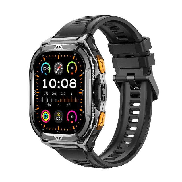 X5 Smart Watch 1.96-inch AMOLED HD Large Screen GPS Dual-band Positioning 5ATM Waterproof Health Monitoring for Men SmartWatch