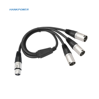 Câble audio XLR mâle vers 3 XLR femelle 1 vers 3 XLR mâle de 0.6m