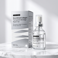 Essence de pansement transparent au bio-collagène pour une peau éclatante, sérum illuminateur au collagène recombinant, vitamines C, E et niacinamide pour peaux sensibles