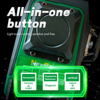 Niveau laser vert 16 lignes haute intensité, alimenté par batterie, instrument de nivellement infrarouge industriel et DIY pour mur-sol