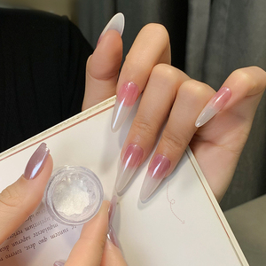Haute qualité ongles Aurora sirène Chrome Pigment <span class=keywords><strong>poudre</strong></span> cristal clair blanc perle magique Chrome <span class=keywords><strong>poudre</strong></span> pour Gel Nail Art - Product Image 1