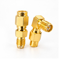 CHSUX RP- 12V Boîtier en laiton 1P pour adaptateur coaxial RF, connecteur mâle vers femelle droit plaqué or