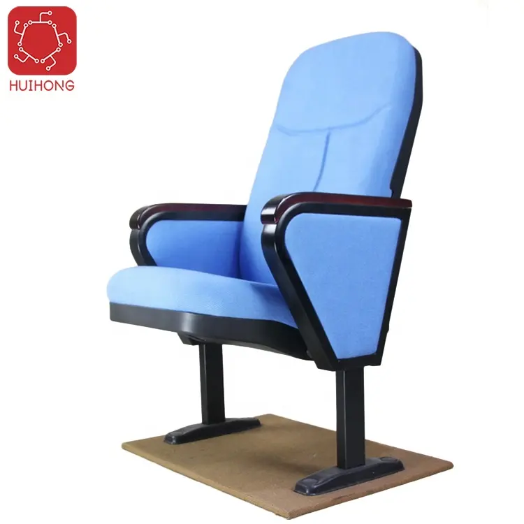Huihong OEM церковные стулья W580 * D550 * h1055 мм синие стулья для домашнего кинотеатра недорогие стулья для аудитории стулья для церкви с подкладкой