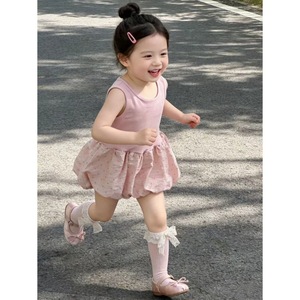 Tongxingyuan Girls Backless Polka Dot Dress Breathable Summer Tulip Skirt For Little Girls - Product Image 3