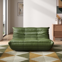 Canapé paresseux Atunus, style minimaliste moderne, pour salon, ensemble de meubles, base en cuir imperméable, couleur vert chenille