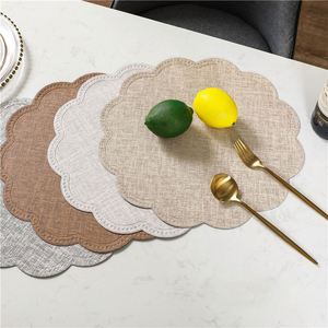 YY Stocked Non-Slip Insulation Placemats <b>Dinner</b> Luxury Design <b>Table</b> <b>Mat</b> Round Flower Shape Waterproof Placemats for Home Decor - Product Image 1