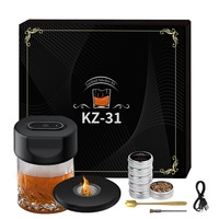 Kit Cadeau Mixeur Fumeur de Cocktails Électrique Moderne, Outil de Bar Réutilisable Écologique en Plastique, Support pour Garnitures de Cocktails 10cm, DIY Whisky