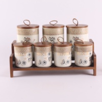 Handmade Ceramic Cookie Candy Sugar Food Container Kitchen Canisters Wholesale Ceramic Storage Jar with Lid