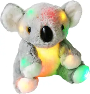 点亮灰色考拉熊毛绒动物发光二极管发光柔软可爱的软盘彩色毛绒玩具儿童生日