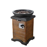 Table de jardin élégante avec foyer au propane, colonne de foyer au gaz 40000 BTU, design autoportant écologique pour terrasse décorative