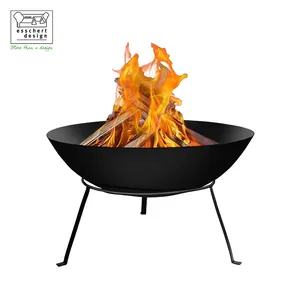 Esschert Design FF114 Perlengkapan Taman Pembakar Kayu BBQ Panggangan Barbeque Luar Ruangan Brasero Mangkuk Lubang Api Baja