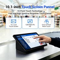 PC industriel à écran tactile de 10,1 pouces avec processeur Hexa-Core fiable, Android 12 noir, basé sur la plateforme RK3399