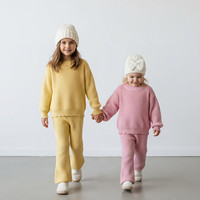 Ensemble pull et pantalon pour bébé, tricoté en coton 100%, surdimensionné, à manches longues, neutre, broderie personnalisée
