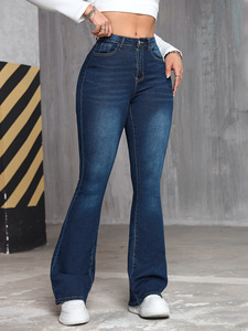 Autumn Hot Girl Tight <b>Jeans</b> Women's Street Middle <b>Waist</b> <b>Elastic</b> Pulling Floor Pants - Product Image 5