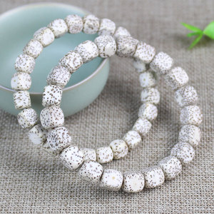 สร้อยข้อมือเมล็ดโพธิ์สีขาวทรงสี่เหลี่ยมหกด้าน 7x8 มม. 8x9 มม. เครื่องประดับของขวัญสำหรับทุกเพศ - Product Image 4