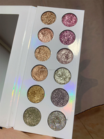 Palette de fards à paupières en papier cartonné scintillant, 12 couleurs métalliques chatoyantes, effet diamant, couleur métallique, paillettes scintillantes