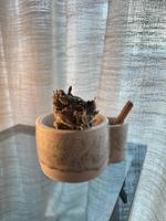 Porte-encens en céramique 2 parties rouge nordique fait à la main palo santo sauge feuille de laurier palo santo allumettes palo santo titulaire