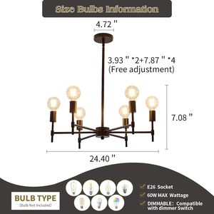 Lampada da soffitto moderna ASGYISA con montaggio Semi filo Sputnik nero lampadario pendente con 4000K CCT industriale in metallo per fattoria - Product Image 6