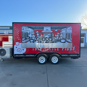 Chariot de rue de couleur personnalisée Certification CE Camion de nourriture américain Chariot à hot-dogs Remorque de cuisine mobile - Product Image 6