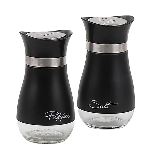 High Quality Black Stainless Steel Glass Spice Jar Set 3oz 4oz Seasoning Storage Cheap Spice Jars With Shaker Lid