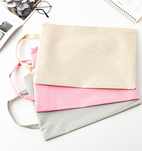 Canvas Zipper <b>File</b> Bag Large Capacity Student School Handbag Customized Logo Printed <b>File</b> <b>Storage</b> Bag Shopping Bag - Product Image 2