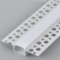 Profil de diffuseur en aluminium anodisé encastré pour système d'éclairage LED encastré, éclairage de plafond, mur, armoire, bande LED