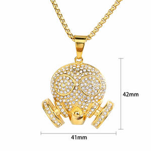 Hip Hop Gas Mask Iced Out CZ Non Anti Tarnish Free Waterproof Stainless Steel <b>Fashion</b> Jewelry Pendant <b>Necklaces</b> for Men Women - Product Image 4