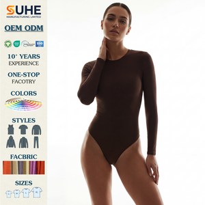 บอดี้สูทแขนยาวสำหรับผู้หญิง SUHE เนื้อผ้านุ่มลื่น ยืดได้ 4 ทิศทาง คอกลม ติดกระดุมแป๊ก ใส่ได้ทุกคน ทรงสวยไร้รอยต่อ เหมาะสำหรับใส่เป็นเสื้อตัวใน - Product Image 2