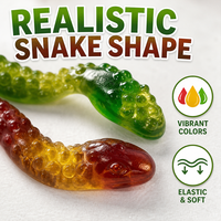 Bonbons gélifiés en forme de serpent à sonnette réaliste, saveur fruits mélangés, grande simulation d'animal, bonbons gélifiés moelleux et masticables pour les fêtes d'enfants