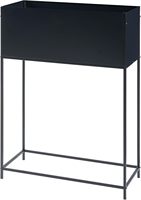 Support à fleurs avec boîte à fleurs Pot de fleurs en métal noir avec support pour usage intérieur et extérieur Emballage de vente par correspondance