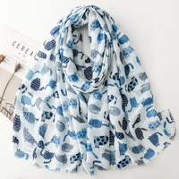 Automne coton châles écharpe Vintage longue musulmane Hijab écharpe avec glands Viscose Animal chat imprimé nouveau foulard pour les femmes