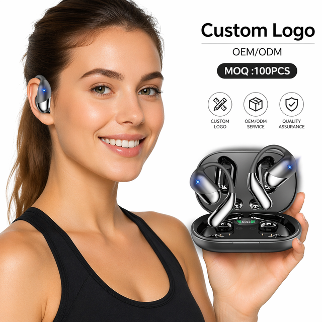 Sports Wireless Earbuds Q16-H13 TWS Earphones AI Translation Touch Screen ENC/ANC Noise Cancelling Digital Display IPX-6